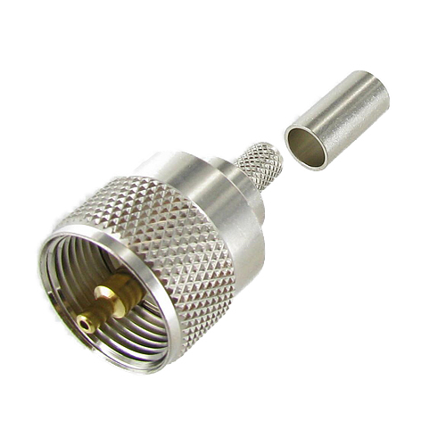 UHF Male Plug PL-259 Crimp-On Connector for RG58 Coax Cable